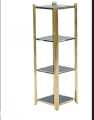 4 Tier metal corner stand/ console shelves gold for elegantly showcasing your precious decor articles. 