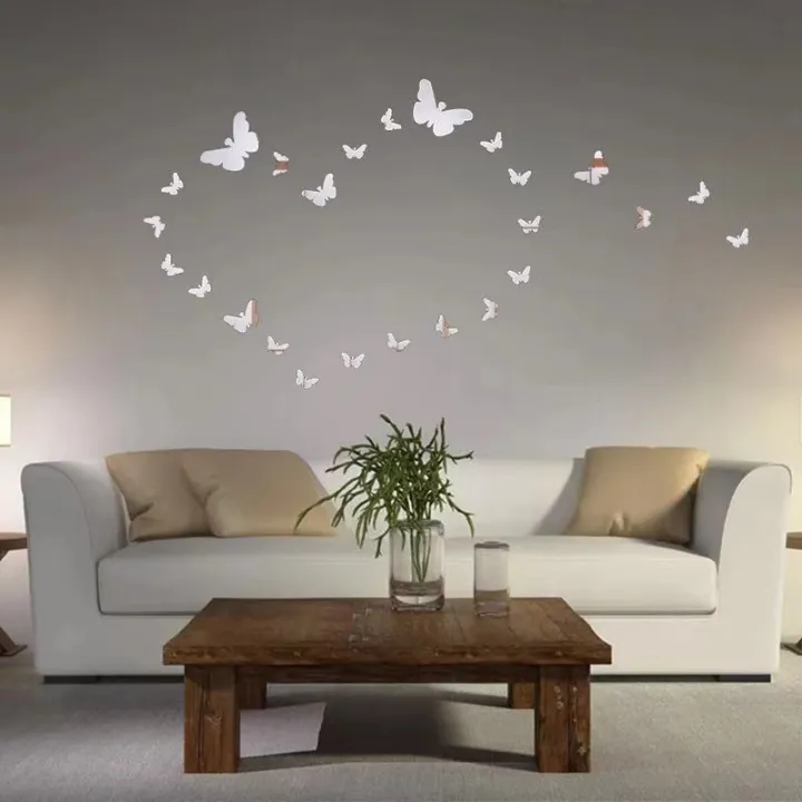 Acrylic%203D%2025%20Piece%20Butterfly%20Mirror%20Wall%20Stickers%20DIY%20Fashion%20Home%20Living%20Room%20Bedroom%20TV%20Background%20Wall%20Decoration%20Stickers%20Wall%20Art%20-%20Image%204