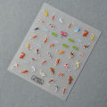 5D Embossed Colorful Lotus Leaf Small Fish Soft Relief Nail Art Stickers DIY Podazz. 