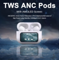 A9 Pro Touch Screen ANC/ENC Wireless Earbuds with Bluetooth 5.4, Double Noise Reduction, Bass Boosted Sound, and Long Battery Life for Android and iOS. 