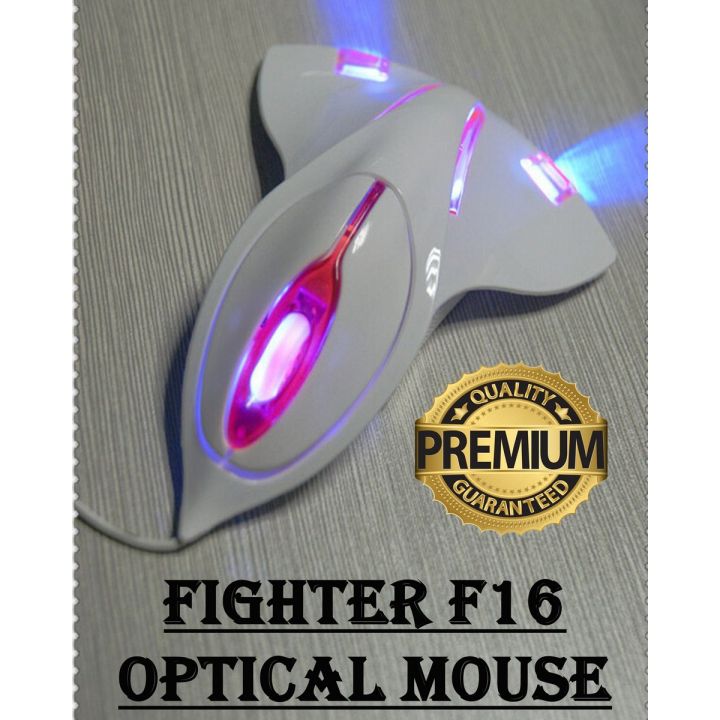 Optical Computer USB mouse Mice with LED Lights Wired mouse Fighter Jet ...
