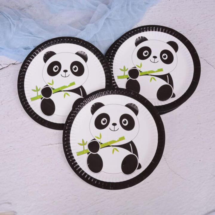PANDA THEME PAPER PLATES PACK OF 10 PAPER PLATES ( 7 INCH IN SIZE )