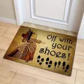 Funny Doormat Off with Your Shoes Designed Indoor Welcome Floor Decor Carpet Non-slip Easy Clean Area Rug Wrinkle-Resistant Mat. 