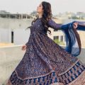 Trendy Launch Stitched printed 3pc Maxi dress for women and young girls. 