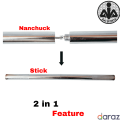 AAI Store Stainless Steel Nunchaku for Martial Arts Training, Durable Bruce Lee Style Nunchucks with Steel Chain, Karate & Ninja Practice Sticks for Self-Defense & Exercise. 