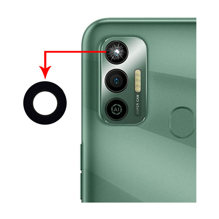 Tecno Spark 7T Camera Glass Replacement Rear Back Camera Lens For Spark 7T - Black Burrak