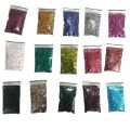 Pack Of 15 Color Round Glitter Chunks for Artwork Decorations, Crafting, Resin Art, UV Nails, and Makeup (Each Pack 20 grams). 