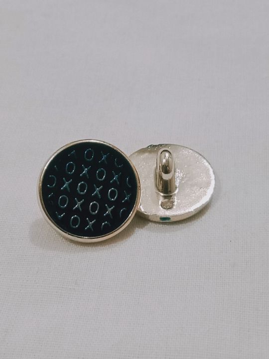 50Pcs of XOXO Shrank Buttons For Coat-KISS Buttons For Formal Wear-Alloy Kundi Button For Coat - Black Coat Buttons