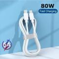 5A 80w Double-head Type-c PD Fast Charging Cable Data Cable   USBC To USB Type C Cable Fast Charger Cord Sync Cord for Android Phone. 