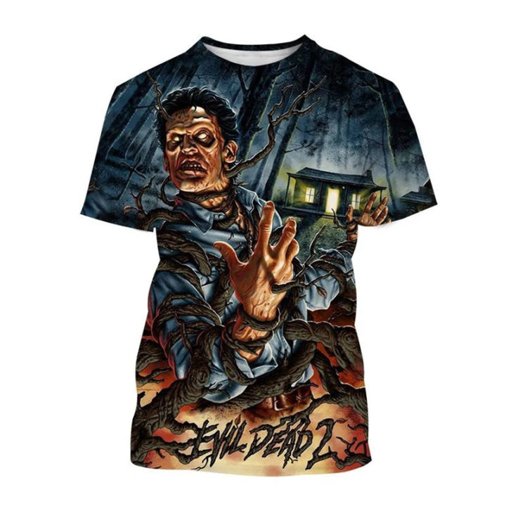 2024The Evil Dead 3D Print T-Shirt Dracula Movie O Neck Short-Sleeved Horror Movie Neutral Casual Tops Kids Funny T Shirt Clothing