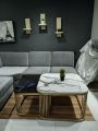 Curved Corner Coffee Table - Versatile Center Table for Living and Drawing Room - Premium Wooden Coffee Table with Contemporary Flair - Ideal Cocktail Table for Room Sophistication. 