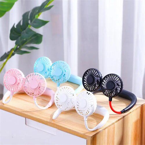 USB Rechargeable Wearable Portable  Neckband Double Fan Personal Neck Fans Accessories