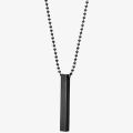 Pack of 2, Silver and Black Vertical Bar Pendant Necklace for Boys n Girls. 