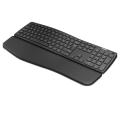 keyboard bluetooth arteck hb323 universal wave  Ergonomic keyboard with palm rest  multi device connection Black COLOR. 