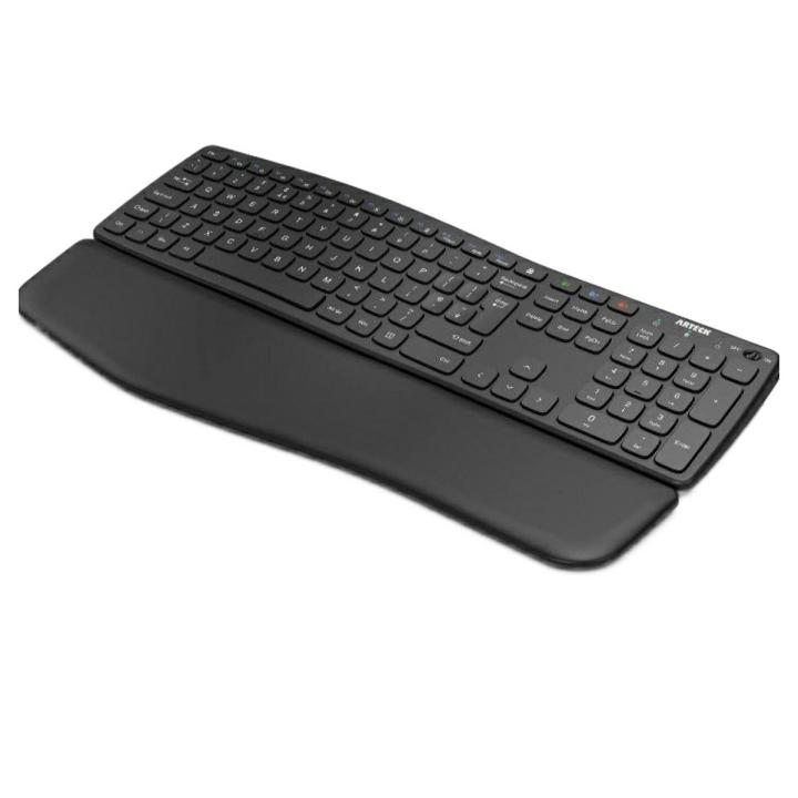 keyboard bluetooth arteck hb323 universal wave  Ergonomic keyboard with palm rest  multi device connection Black COLOR