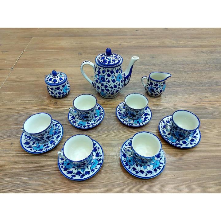 Multani Blue Pottery Tea Set - Multicolour IV-0022 -