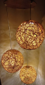 3pc set ball string light indoor decoration yarn globe Suspension lamp rattan ceiling light Round hanging. 