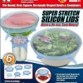 Silicone Super Stretch Lids Seals - Reusable Food Covers - Fit for Various Sizes n Shapes of Containers Bowls - Air Tight Leak Proof Stretchable Transparent 6 pcs Pack. 
