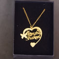 Personalized/Customized Heart/Crown/Butterfly Design Double Name 24K Gold Plated Pendant Necklace For Both - Custom Necklace - Name Necklace - Shabnam Work Necklace- Gift Item - New Arrival. 