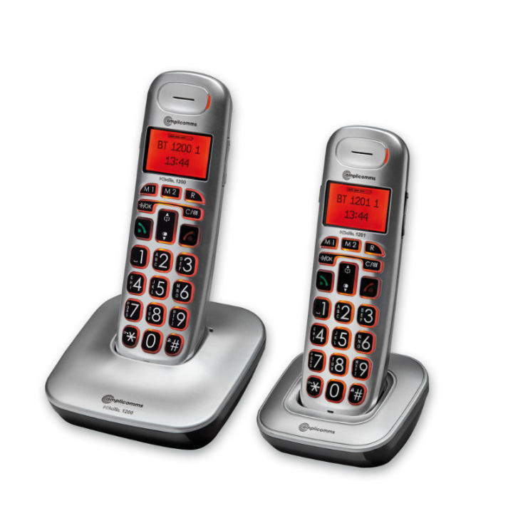 Amplicomms 1200 Dual intercom plus PTCL Wireless landline Phone BOX PACK with Rechargeable Cells (04)