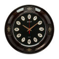 Hitco Fancy Style Wall Clock - Round Wall Clocks for Bedroom / Living Room / Decor - 17x17" Clock Wall Stylish - Full Number Wall Clock - Glossy Shiny Watch Clock - Gifting and Decor Item. 