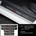 4pcs Universal Car Door Side Step Threshold Sticker Carbon Fiber Threshold Strip Protection Sticker for toyota. 