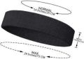 Black Outdoor Fitness Sports Sweatband Headband Yoga Gym Head Band. 