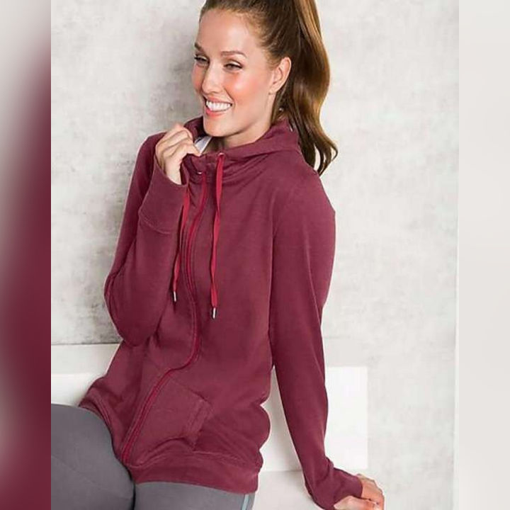 New HB Chemistry Edition Maroon Ladies Zipper Hoodie 289