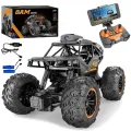 Remote Control Car With Camera WiFi 720P HD FPV Camera, 2.4Ghz 1:18 Scale Off-Road Remote Control Rechargeable Monster Truck Toys for Boys. 