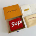 LV Supreme Red PU Leather Wallet For Men, Branded Wallet for boys. 
