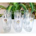 GLASS WATER  6 PCS DIFFERENT DESIGN CLEAR GLASS MATERIAL. 