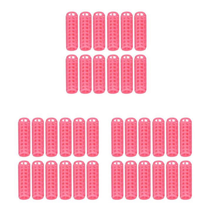 LKPCIGCXM 36 Pcs Pink Plastic DIY Hair Styling Roller Curlers Clips