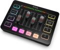 FIFINE Gaming Audio Mixer,Streaming 4-Channel RGB Mixer with XLR Microphone Interface,for Game Voice,Podcast,AmpliGame SC3. 