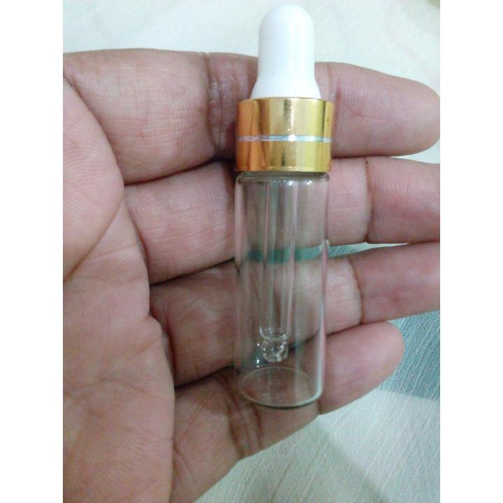 1 pcs 5ml Transparent empty dropper for use serum or Essential Oils perfume / sent / Attar glass Bottle small 5ml dropper Cosmetic Container with Refillable
