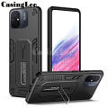 For Redmi 12C case Hidden bracket with hard armor full protection case For Mi Xiaomi Redmi 12C Back cover. 