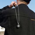 Personalized Lucky Wheel Spinning Pendant Necklaces for Men Hip-hop Fashion Titanium Steel Clavicle Chain Jewelry. 