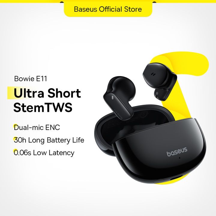 Baseus Bowie E11 Wireless Bluetooth Earphone Dual MIC Earbuds Sports Fitness In-ear Headphone with Low Latency Long Battery Life