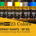 Spray Paint Bottle All Colors Available (Imported) – MUBAH Quick‑Dry, Rust‑Resistant, Glossy Finish for Multi‑Surface Use Metal, Wood, Plastic, Walls, Auto. 