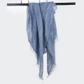 Cotton Linen Men Scarf Japanese Style Winter Blue Navy Black Striped Cotton Scarf. 