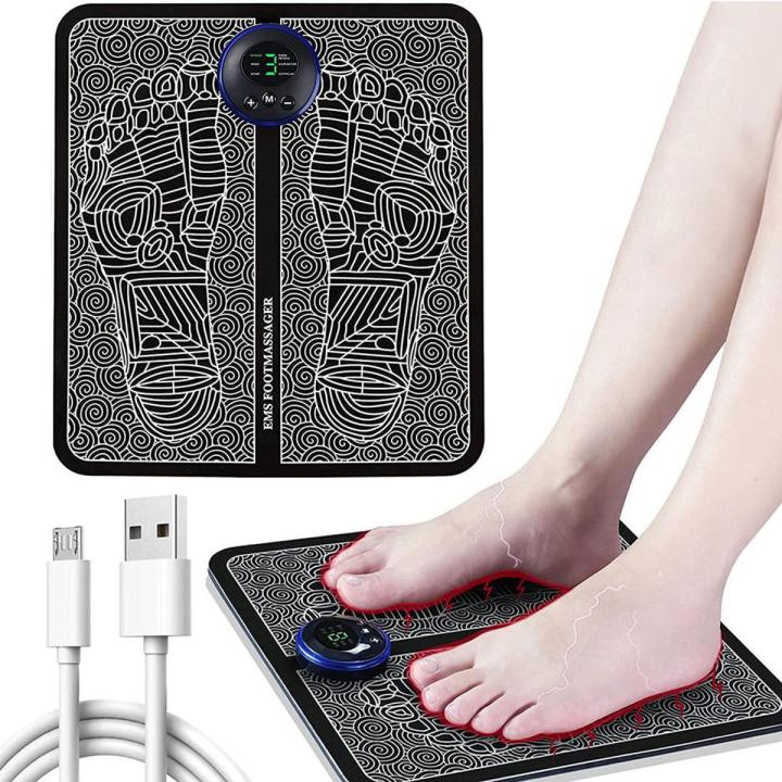 EMS Foot Massager Mat Portable Folding Feet Massage Pad Machine Electronic USB Rechargeable