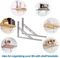 2 Pcs Stainless Steel Heavy Duty Shelf Brackets,Shelf Support Corner Brace Joint Right Angle Bracket.All Sizes Available(4",6",8",10",12"). 