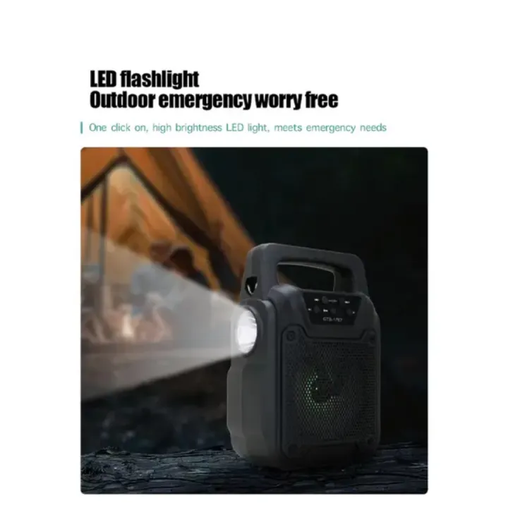 TECH%20CORNER%20GTS%201767%20Portable%20Solar%20Rechargeable%20Bluetooth%20Speaker%20With%20LED%20Torch%20Light%20USB%20Memory%20Card%20Supported%20GTS%201767%20Portable%20Bluetooth%20Speaker%20MP3%20Solar%20Rechargeable%20%7C%20LED%20Torch%20Light%20%7C%204-Inch%20HiFi%20Sound%20Woofer%20%7C%20Dual%20Solar%20Panel%20Charging%20-%20Image%203