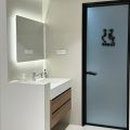 Removable Sticker  Bathroom Sign - 3D Toilet & Washroom Door Indicator For Restaurants, Cafes, And Malls - Unisex Black Restroom Symbol. 