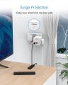 TESSAN USB Charger Double Plug Adapter 3 pin Plug Wall Socket , 2 Way Charger Surge Protector 13A Cube Multi Plug Extension USB Socket,USB C Charger Power Socket Extension USB Adapter Plug with 3 USB and 2 AC Outlets for Home, Office, Travel,Kitchen. 