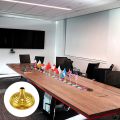25Pcs Gold Mini Hand Held Flag Stand Base Table Flag Base Bar Restaurant Party Conferences Desktop Display Decoration. 