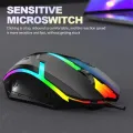 RGB Gaming Mouse With Mousepad 7 Light Breathing Colours In Mouse And Red Medium Size Mouse Pad All Sides Stitched USB. 