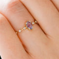 ROXI real S fashion 18k gold rings purple diamond rings women engagement. 
