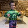 Padded Hulk costume for 5 to 6 years old kids with hard plastic mask / muscular costume / 3D costume. 