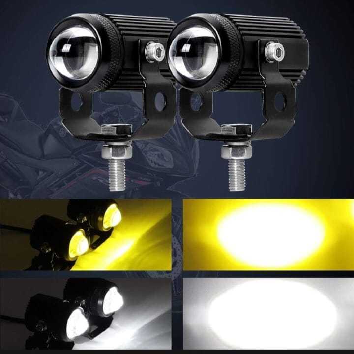 2 PCS Mini Driving Light for Motorcycles, Cars, Jeeps - Spot Light LED Bike Light, Night Vision Projector Lense, Turtle Lights, Fog Light Mini