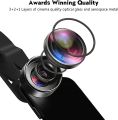 Phone Camera Lens 3 in 1 Phone Lens Kit, 198 Fisheye Lens Super Wide-Angle Lens + 20x Macro Lens for iPhone Samsung Android Smartphone. 